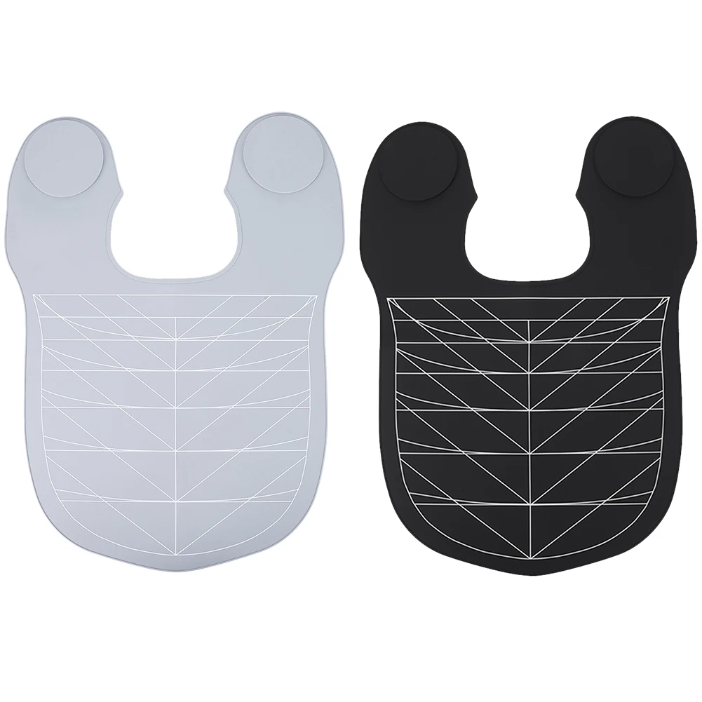 Silicone Hair Dye Collar Waterproof Cutting Cape with Guidelines Salon Hairdressing Hair Cutting Pad Weighted for Hair Stylist 3