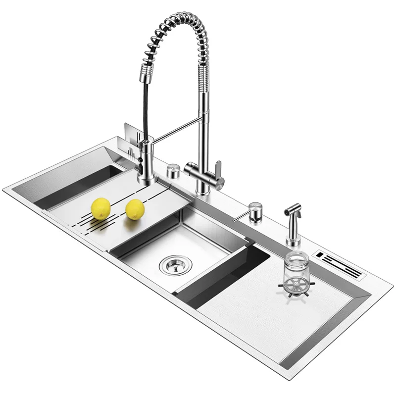 

Stainless Steel Kitchen Sink, 4mm Thick Large Handmade Sink ASRAS 11805X