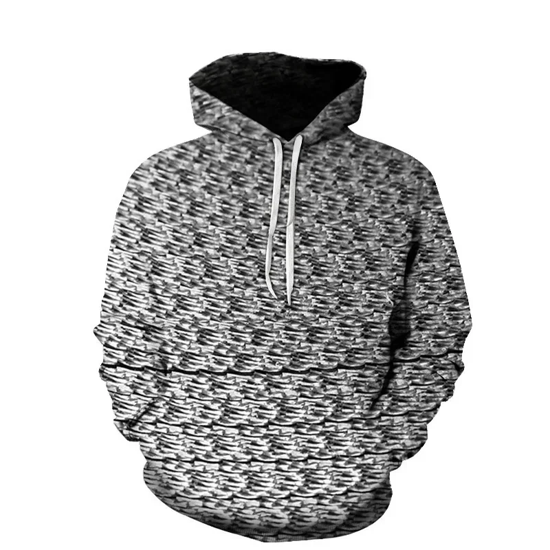 New Autumn And Winter Colored Irregular Printed Graphic Men's Hooded Sweater Casual Unisex Loose Oversized Clothing Hoodie.