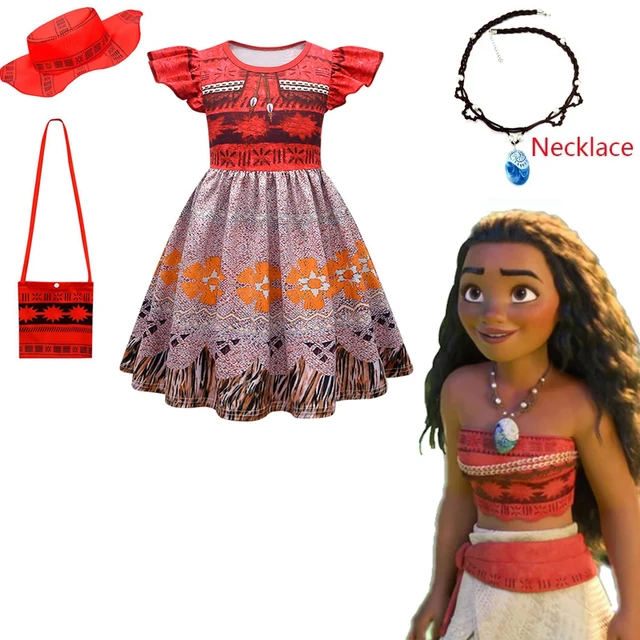 Disney Halloween Dress Up Party Moana Costume Little Girl Princess Fancy  Clothes Children Vaiana Outfit for 2 3 5 6 8 10Y - AliExpress