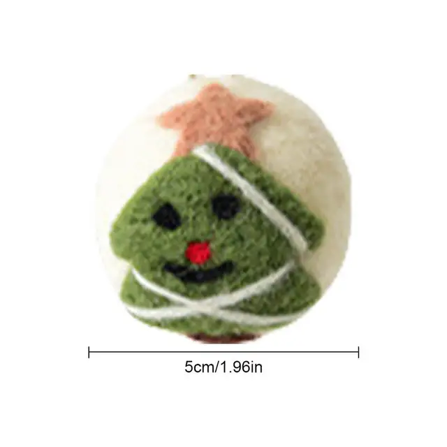 4PCS Christmas Snowflake Felt Balls 2024 Christmas Felt Ball Socks Xmas Tree Pendant Ornaments Festive Holiday Home Decorations 6