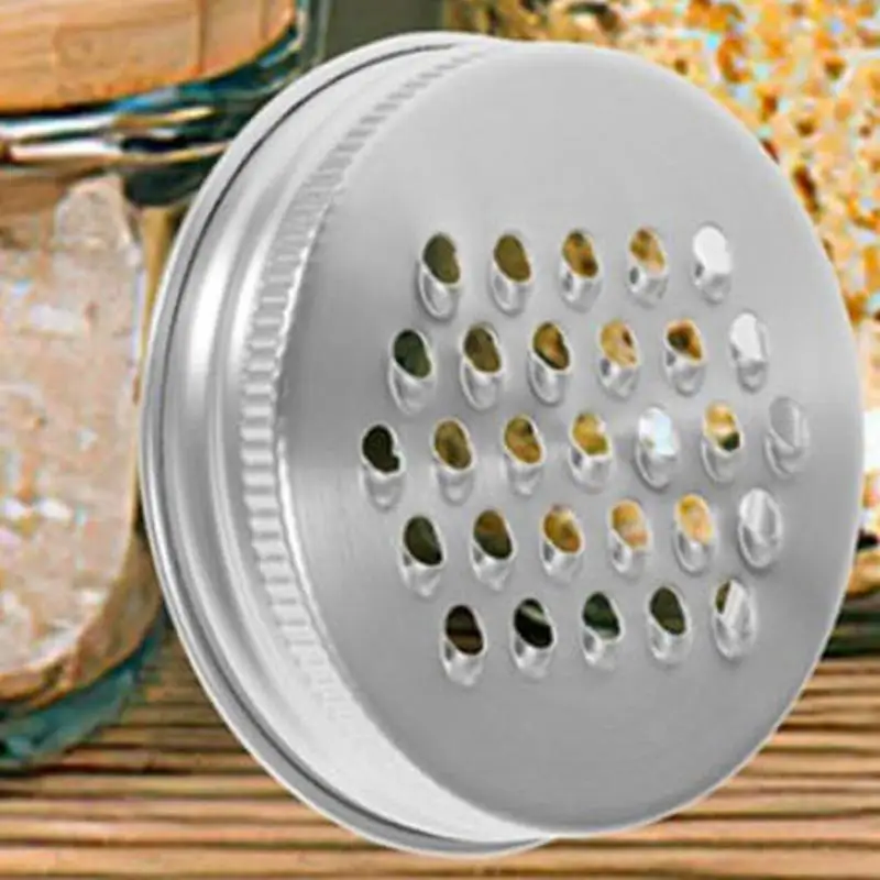 Mason Jar Shaker Lids Small Stainless Steel Mason Jar Cover Metal Carrot Shredder Canning Lids 70mm Regular Mouth Grater