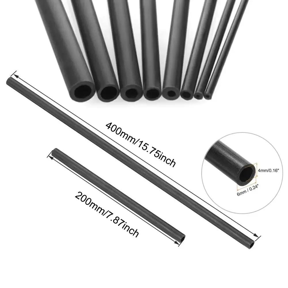 Deux tubes silicone pour drone de longueurs 200mm et 400mm, diamètres OD6mm et OD10mm.