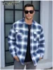 TACVASEN Winter Plaid Cotton Jackets Mens Long Sleeve Quilted Lined Flannel Shirt Jacket Multi-Pockets Outwear Hiking Coats Tops 2