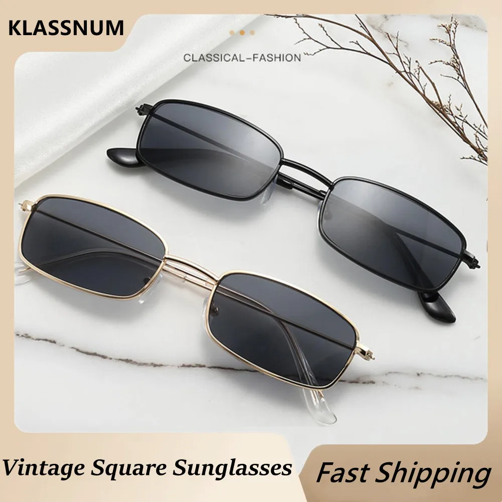 

1PC Classic Retro Metal Rectangle Sunglasses Vintage UV400 Lens Sun Glasses Small Oval Eyeglasses Frame Eyewear for Women Men