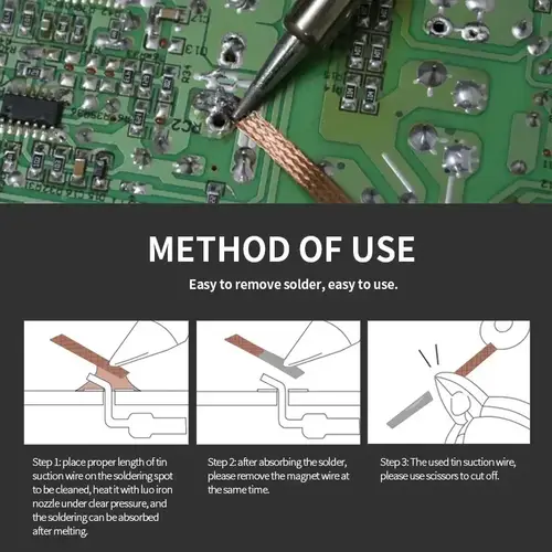 Desoldering Braid Welding Solder Remover Wick 1.5M Width 1 1.5 2 2.5 3 3.5 4 mm Wire Lead Cord Flux BGA Repair Tool - Image 6