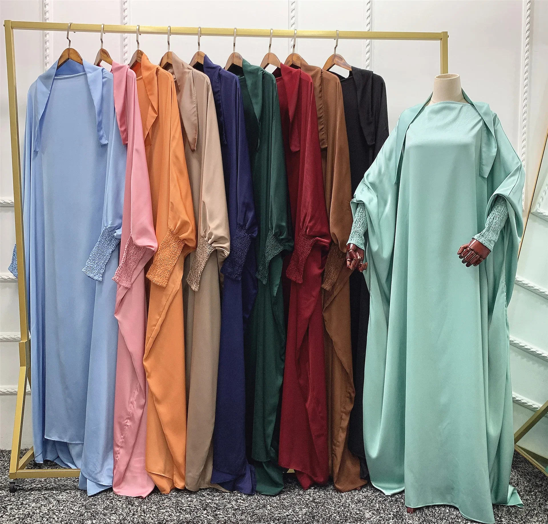 Ramadan Djellaba One Piece Prayer Garment Muslim Hijab Dress Women Hooded Abaya Dubai Full Cover Khimar Niqab Islam Modest Robe