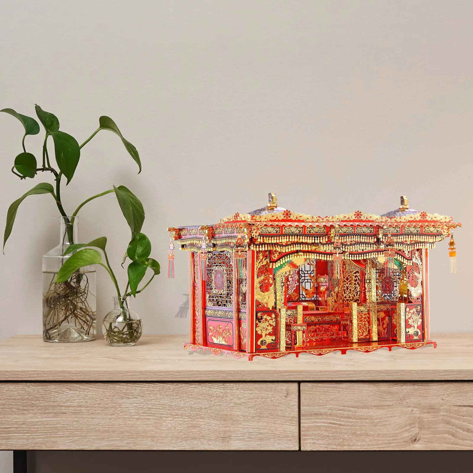 Piececool 3d Puzzle Wedding Bed Metal Model Kits DIY Set Chinese Style Toys for Adult Jigsaw for Relaxtion 2