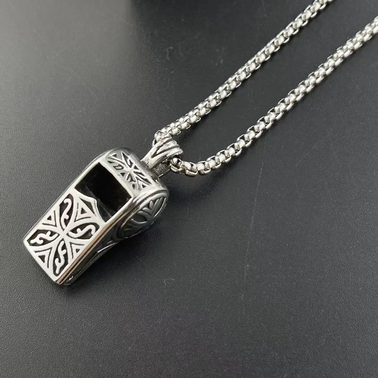 Collana Con Pendente A Fischio D'argento In Alluminio, Collana Con - Foto 8