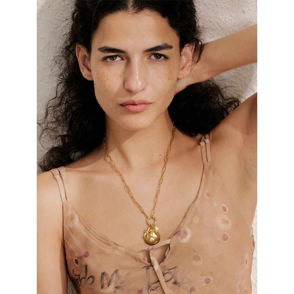 Yhpup Starfish Pendant Necklace Stainless Steel