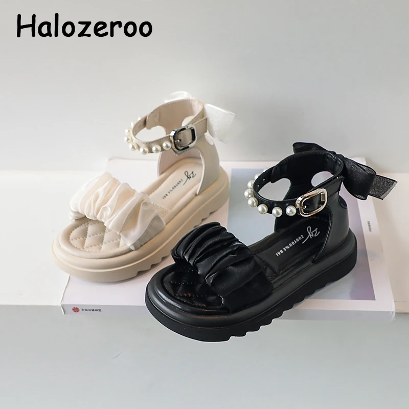

New Kids Beach Sandals Baby Girls Brand Princess Shoes Children Gladiator Sandalias Fashion Slides Sweet Flats Dress Shoe Summer