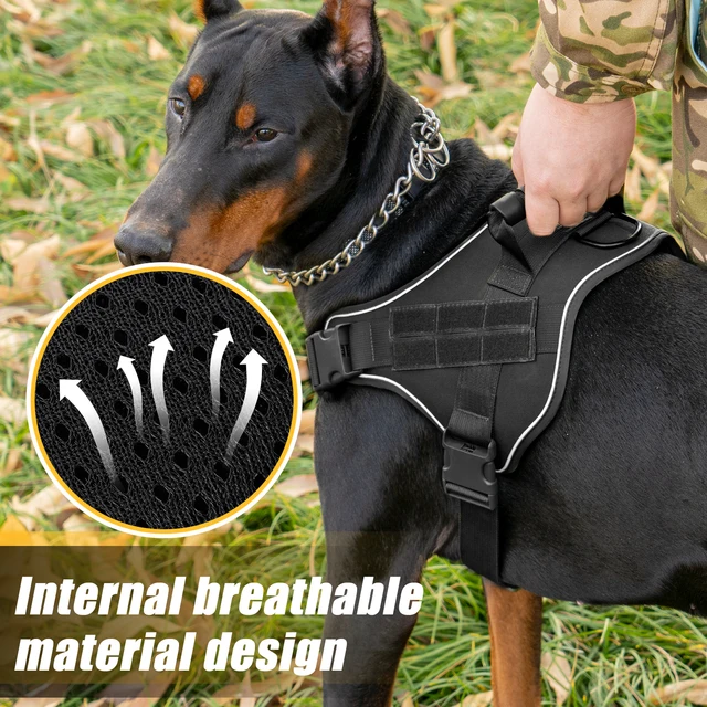 Tactical Dog Harness Pet Doberman Pinscher Pet Training Vest Dog Harness for Small Medium Large Dogs Explosion Proof 5