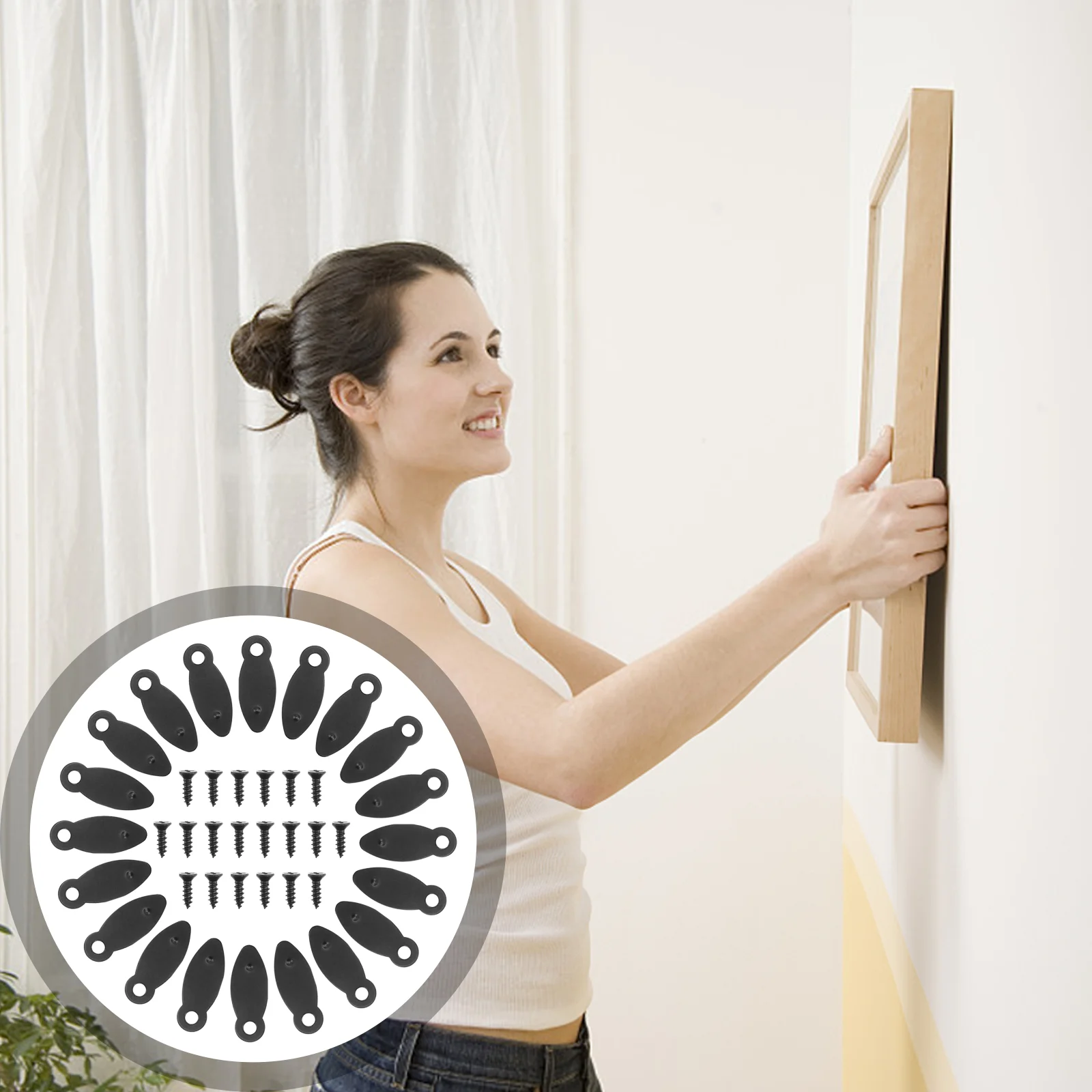 50 Pcs Hardware Photo Frame Pannello Posteriore Fibbia Appendiabiti Heavy Duty Picture Hanging Iron Accessorio Di Fissaggio Fai Da Te