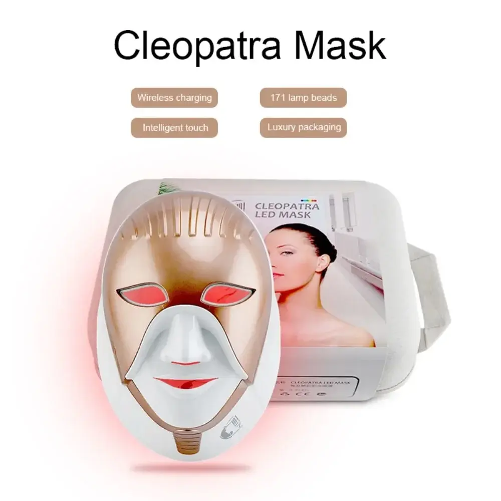 PDT Led Mask Photodynamic 8 Color Facial Cleopatra 630nm Red Light Smart Touch Face Neck Care Machine