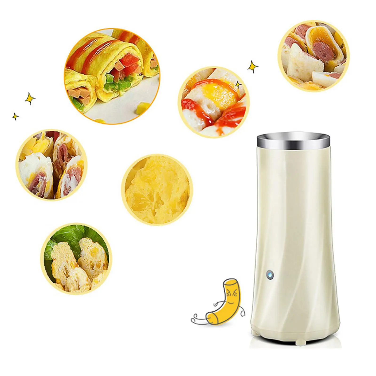 Automatic Egg Roll Maker Nonstick Electric Omelet Maker Breakfast Eggs Boiler Eggs Sausage Boiler for Adult Kids Family Gifts 4