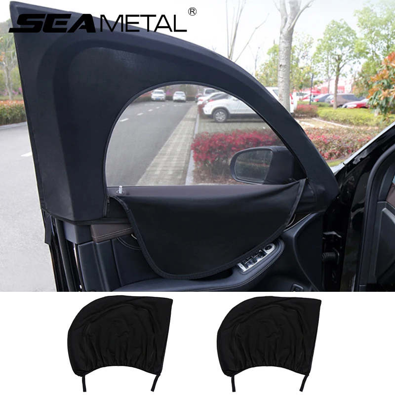 2Pcs Netz Stoff Sonnenblende Schatten Abdeckung Auto Hinten Seite Fenster  Sonnenschutz Schild UV Protector Schwarz Auto Sonnenschirm vorhang -  AliExpress