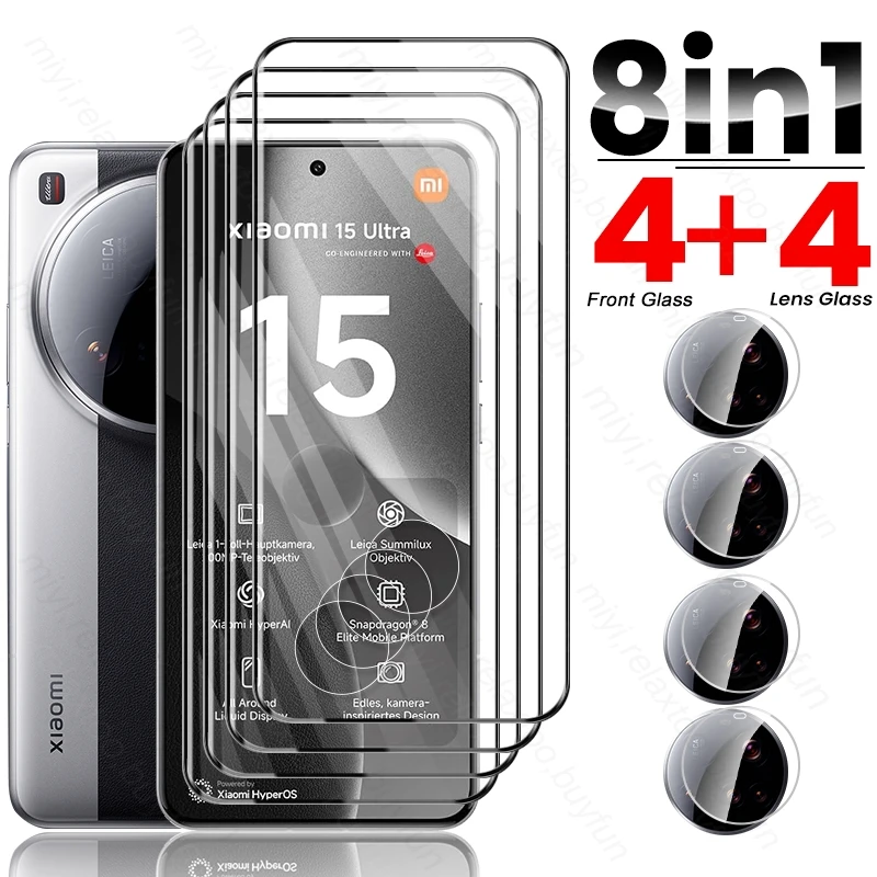 8-in-1 9D Tempered Glass Case with Curved Screen and Camera Protection