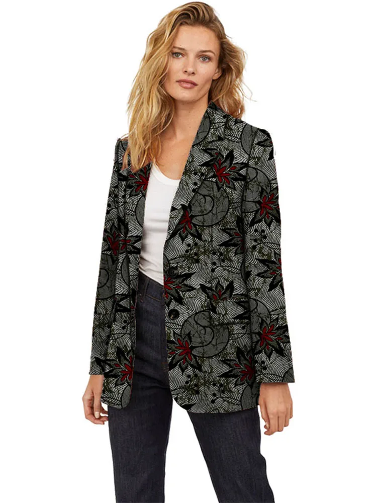 

Women Blazer Office Ladies Elegant Outwear Long Sleeve Work Wear Classy Female Suit African Autumn Fashion