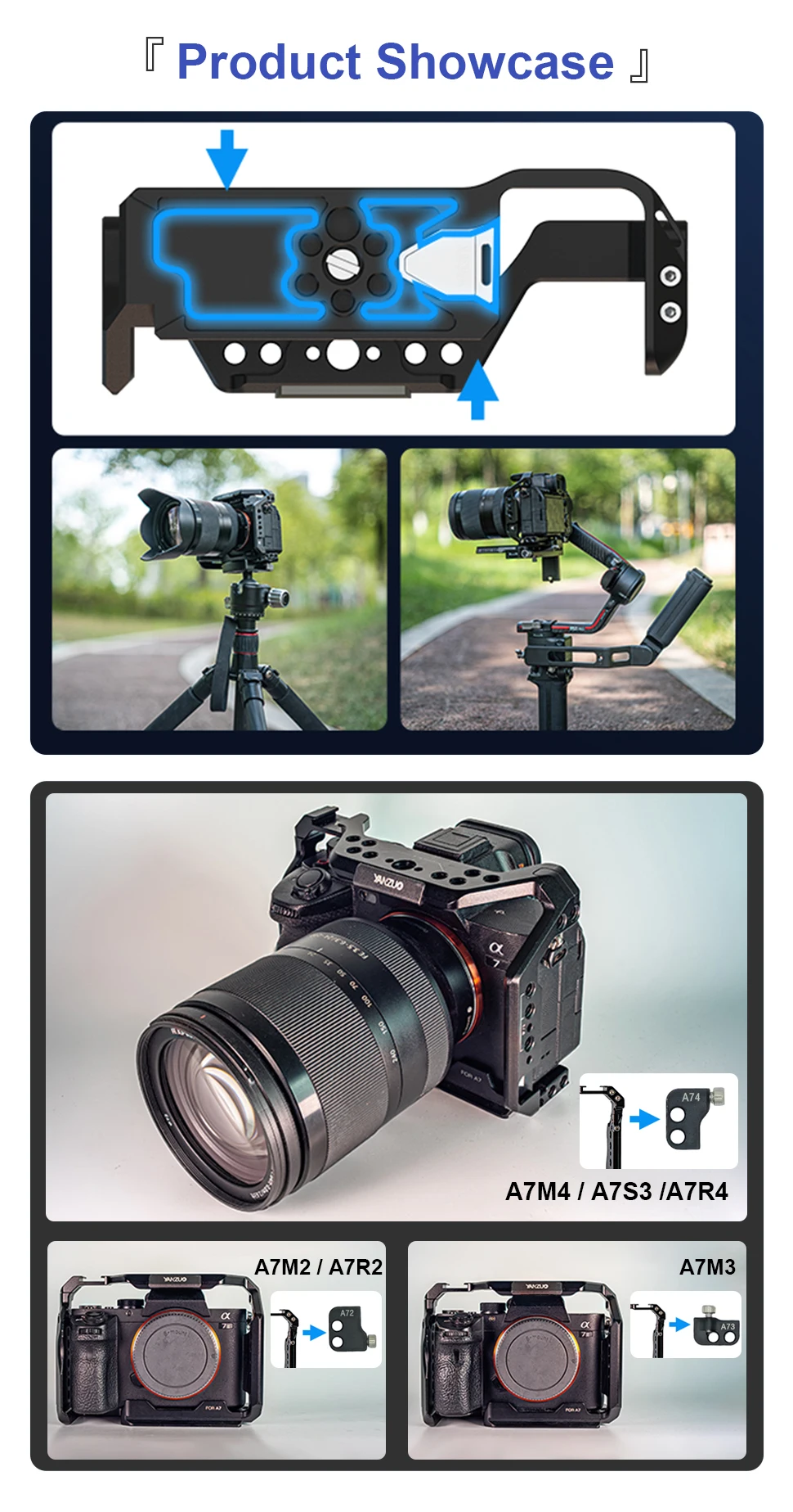 A7M4 Camera Protection Frame Shooting Stabilizer 1/4 Locating Hole Camera Cage f