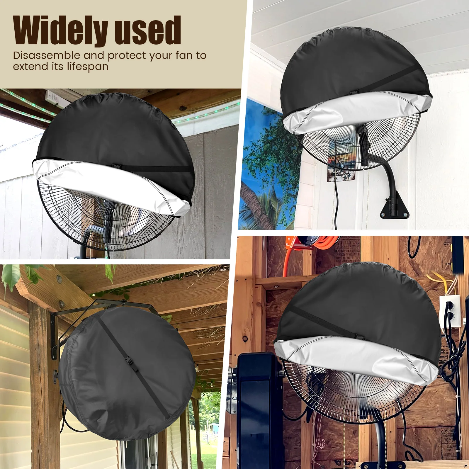 Fan Protection Cover Oxford Cloth Waterproof Dustproof Fan Cover with Storage Bag Outdoor UV Protection Industrial Fan Cover