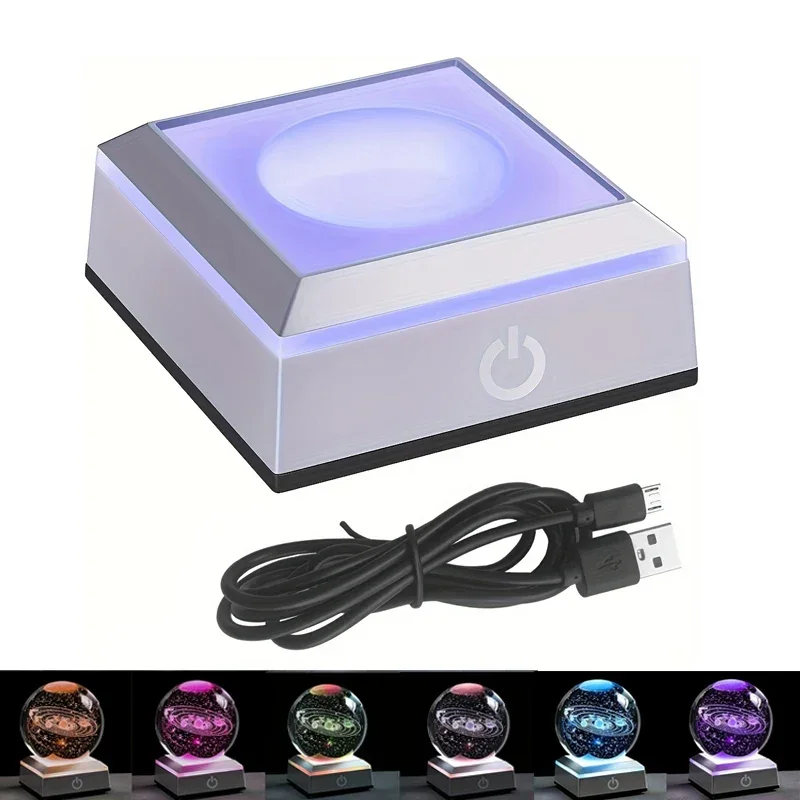 USB Rechargeable LED Light Base for 3D Crystal Glass Acrylic Or ...