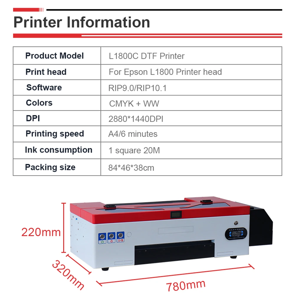 Impresora L1800 A3 - Adaptada DTF lista para usar