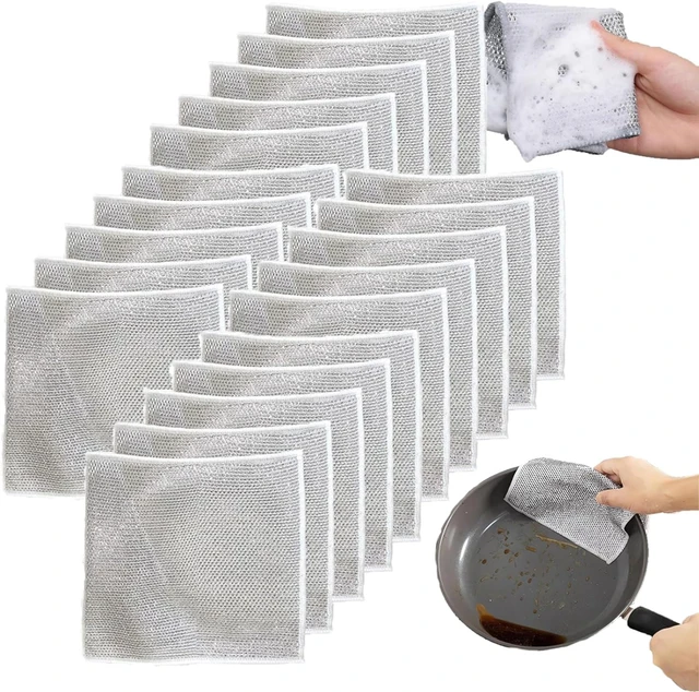 Top-Spring microfiber dish cloths with scrub side kitchen rags for washing  dishes with scrubber cleaning cloth dishcloths with scrubbing