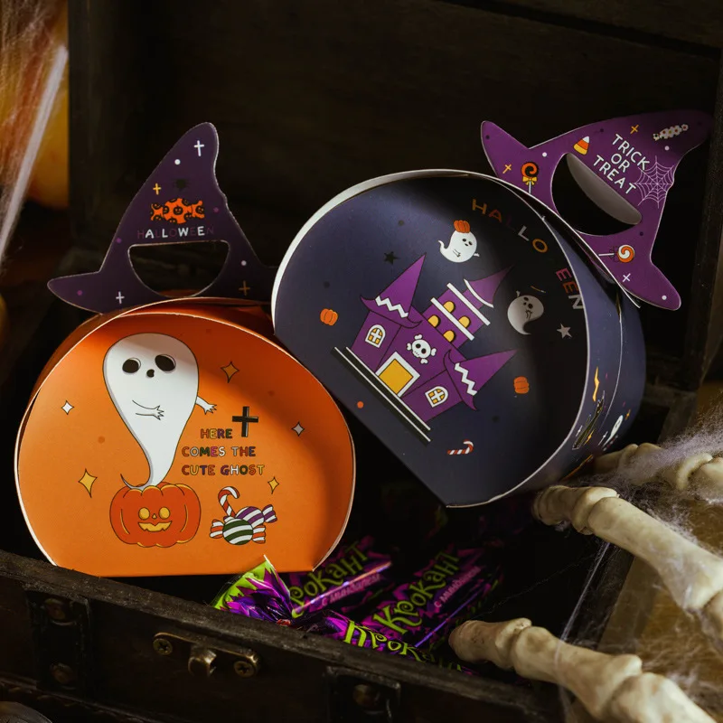 Halloween Ghost Candy Snack Box Happy Halloween Decoration For Kids 2025 Biscuit Cookies Gift Box Halloween Party Supplies