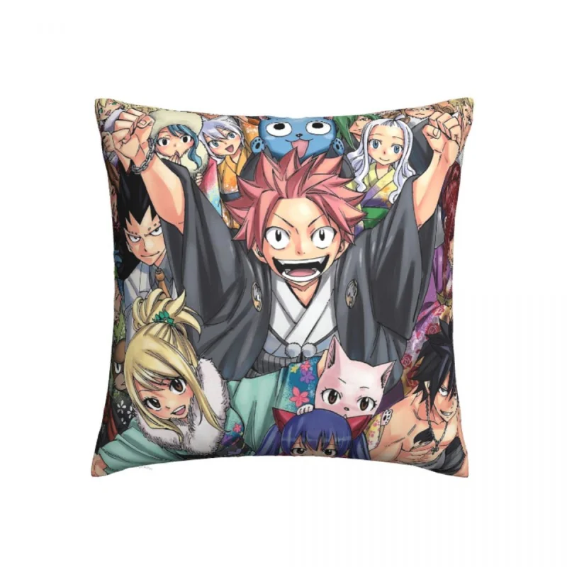 

Fairy Tail Anime Cool Pillowcase Printing Polyester Cushion Cover Decorations Japanese kid Throw Pillow Case Cover Seat Square