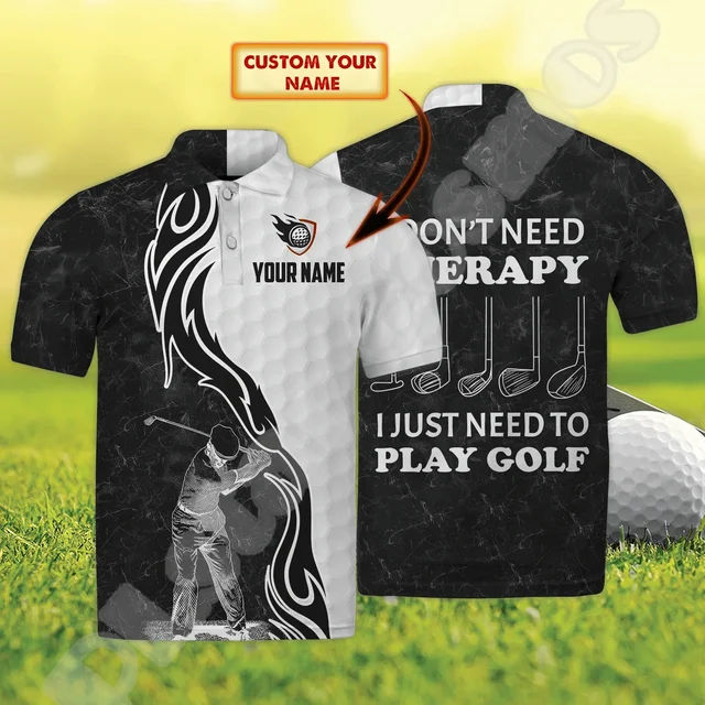 Stay Cool and Stylish with Custom Name Golf Player Golfer Beer Sports Tattoo 3DPrint Harajuku Mesh Breathable Summer Streetwear Short Sleeves Polo Shirts S