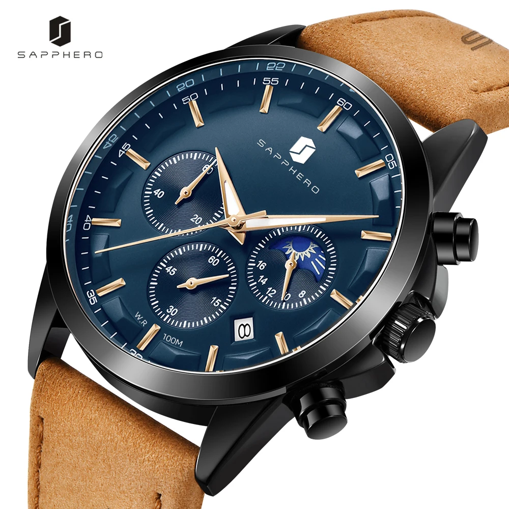 SAPPHERO Fashion Men Wristwatches Luxury Chronograph Luminous ...