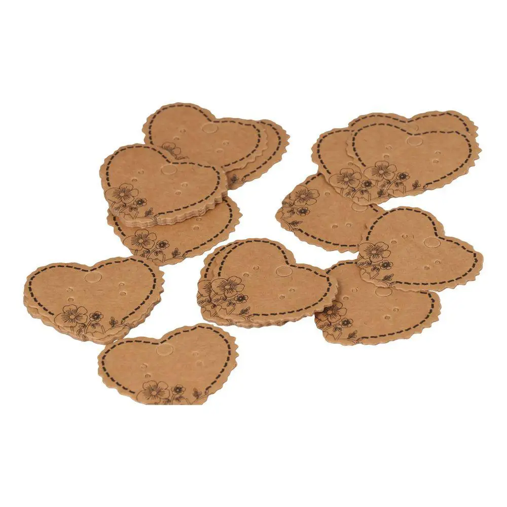 

Карточки из крафт-бумаги в форме сердца, витринные карточки, коричневые карточки в форме сердца, зеркальные карточки, держатели для сережек, карточки для сережек