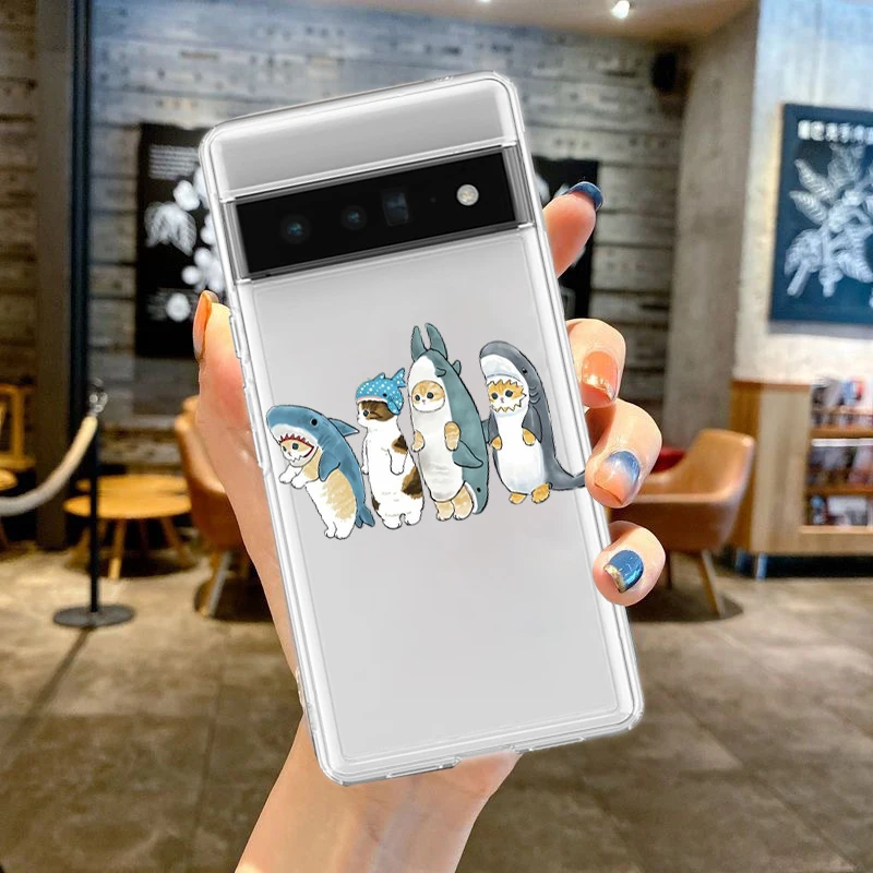 Charming Cat Cartoon Phone Case - Shockproof Clear Silicone TPU Cover