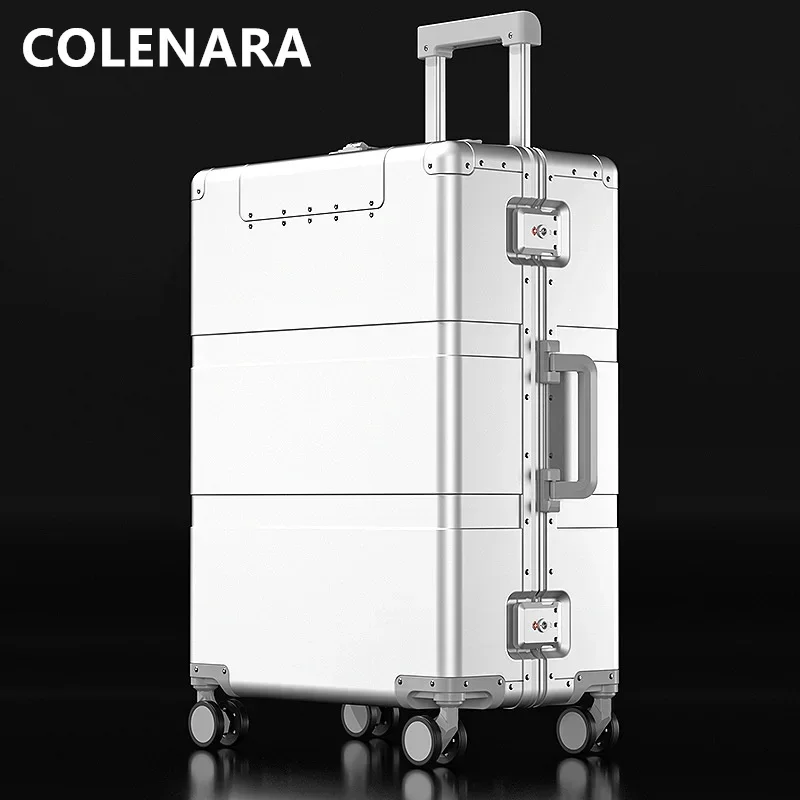 

COLENARA Rolling Luggage Men's Full Aluminum Magnesium Alloy Trolley Case 20 "24" 28 Inch Boarding Box Universal Cabin Suitcase