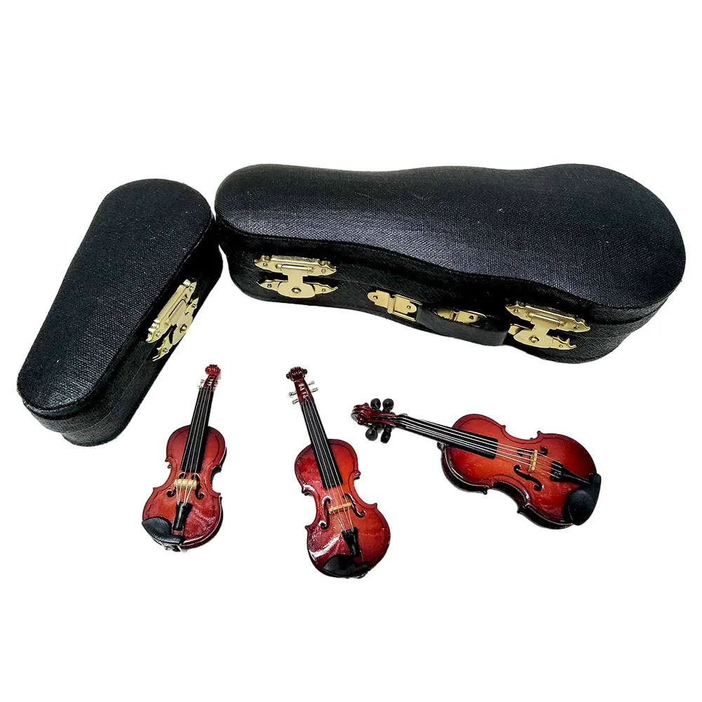 

Basswood Violin Model Ornament with Stand and Gift Case Exquisite Craftsmanship Ideal for Home Decor and Music Lovers