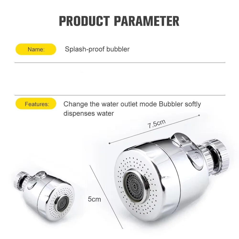 Kitchen Gadgets 360 Degree Rotation Faucet Extension Tube