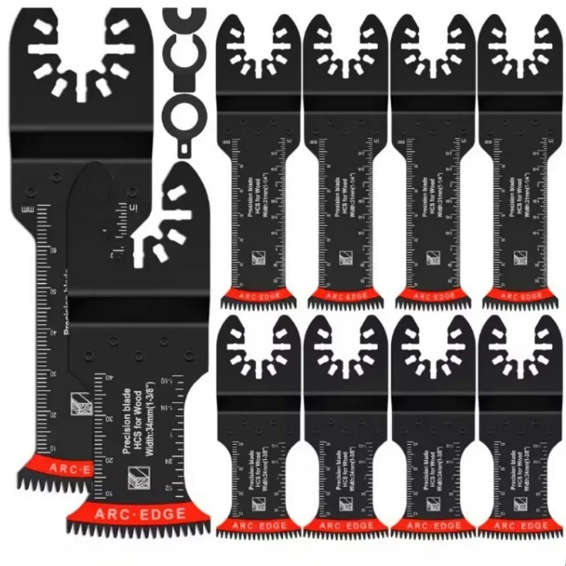 Japanese Oscillating Saw Blades High Carbon Steel Bi-Metal Curved Edge Multitool Blades 10Pcs saw blades