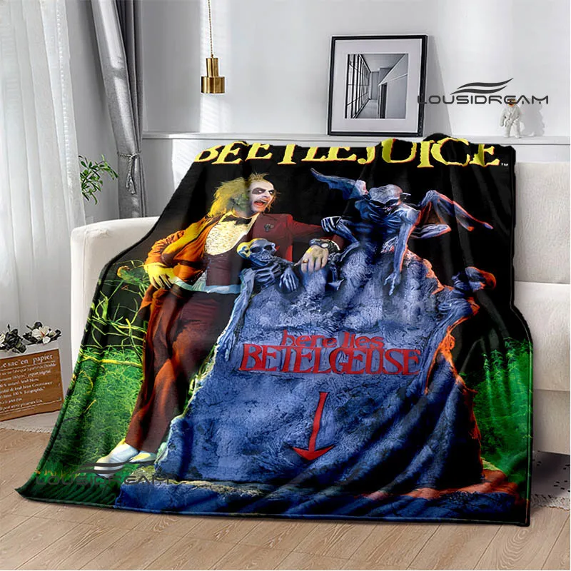 thumbnail image 1 of Mantas de película de terror B-Beetlejuice, manta de franela, manta cálida, manta suave y cómoda, manta de viaje, ropa de cama, regalo de cumpleaños, 1 of 5