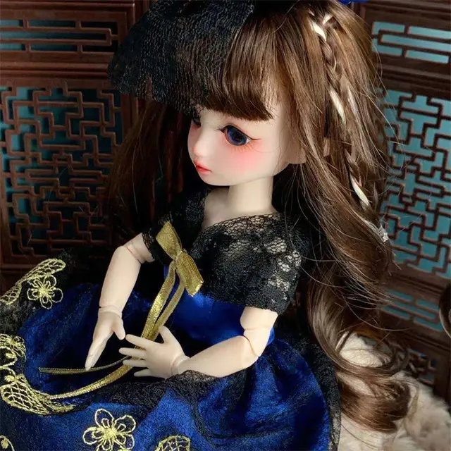 30cm Bjd Doll 22 Movable Joints Vinyl Color Eyes Soft Wig Baby Doll Can Dress Up High Quality Alice Dress DIY Toy Girl Gift 3