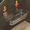 New Wall Mounted Toilet Storage Rack Accessories No-punch Acrylic Bathroom Shelf Luxury Space Saving Kitchen Storage Organizer 6