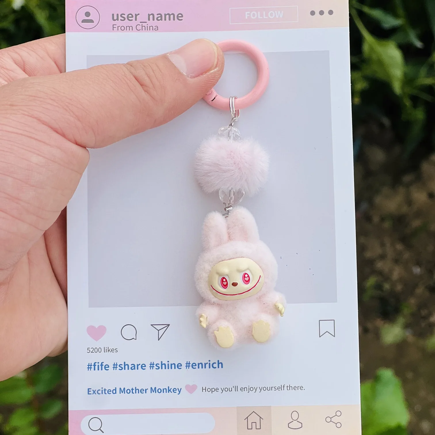 Labubu Plush Keychain Cartoon Creative Three-dimensional Doll Schoolbag Pendant Car Keychain Men And Women Gifts Plush Toy Plush Doll