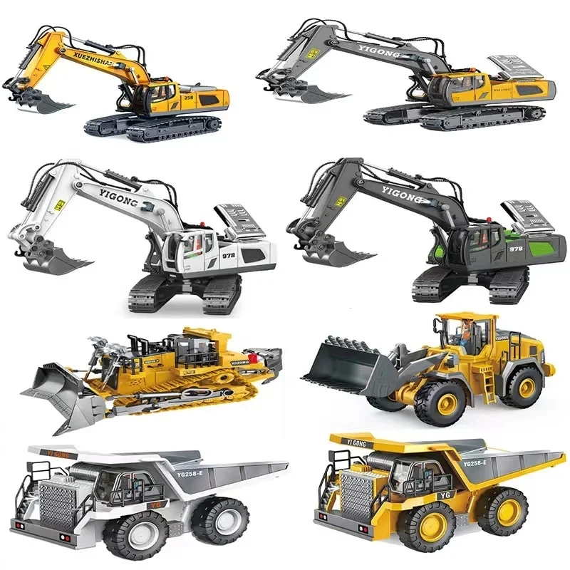 

RC Truck Alloy 11 Channel 2.4G Rotate 680 ° Remote Control Excavator Bulldozer Dump Trucks Toy Gifts for Boy Christmas Present