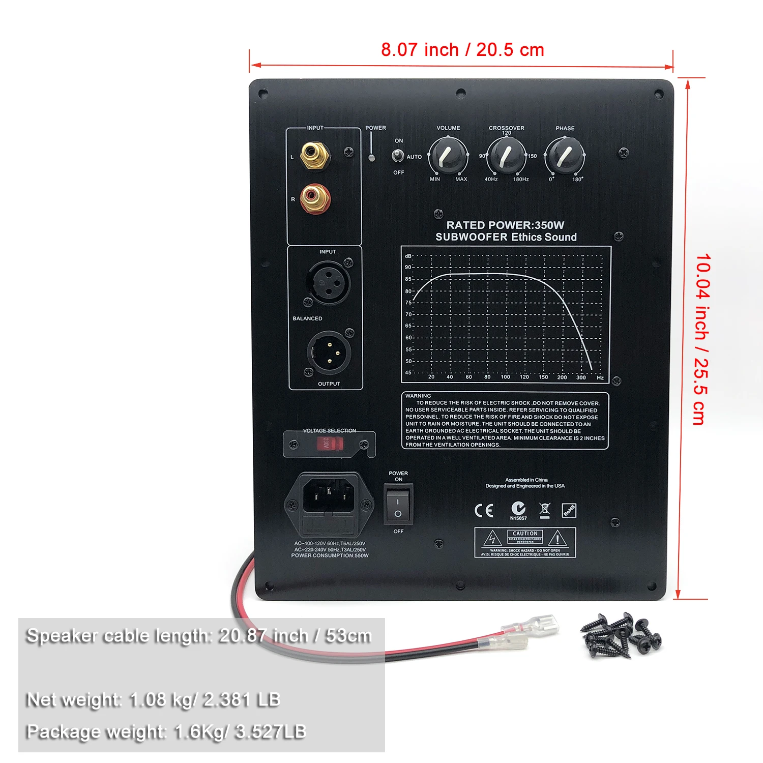 2024NEW 110/220V HIFI Mono 350W ciężki Subwoofer cyfrowy aktywny płyta wzmacniacza zasilania czysty bas profesjonalny System domowe Audio