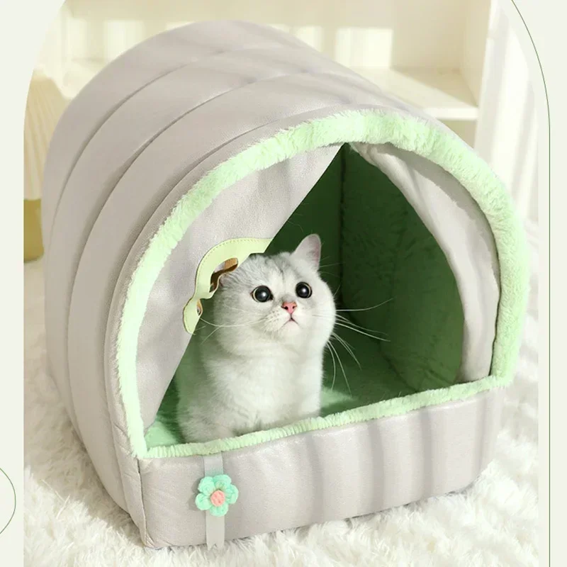 

Warmer Cat House Warm Pet Tent Basket Cozy Kitten Cushion Pet House Small Dog Mat Cat Sleeping Cave Pets Bed Supplies