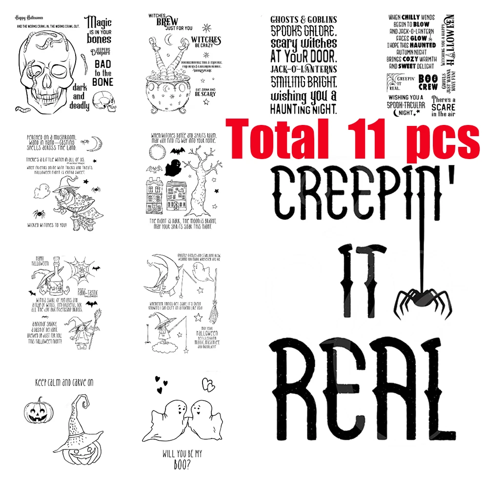 Description Picture 4 of item2025 September New Little Witch Spookyville Transparent Stamps for DIY Scrapbooking Handmade Photo Album Decoration Halloween