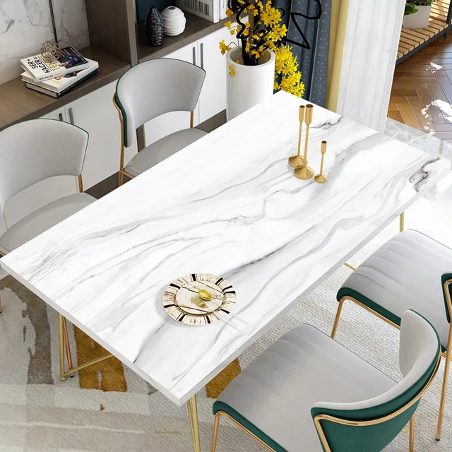 Nappe de Table en verre souple, motif marbre noir et blanc, Texture cuir, tapis de couverture de Table, décoration de cuisine, de maison, de salon, nouvel arrivage 1