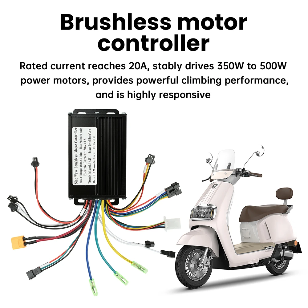 Controller di azionamento del motore del modulo di sistema di controllo elettronico per bicicletta elettrica 34V/48V 500W compatibile con il protocollo di interfaccia SM - immagine 2
