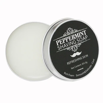 Sapone da barba da uomo con struttura liscia fatta a mano, barra densa, mantiene il viso, crema da barba in schiuma organica fresca e pulita per uomo