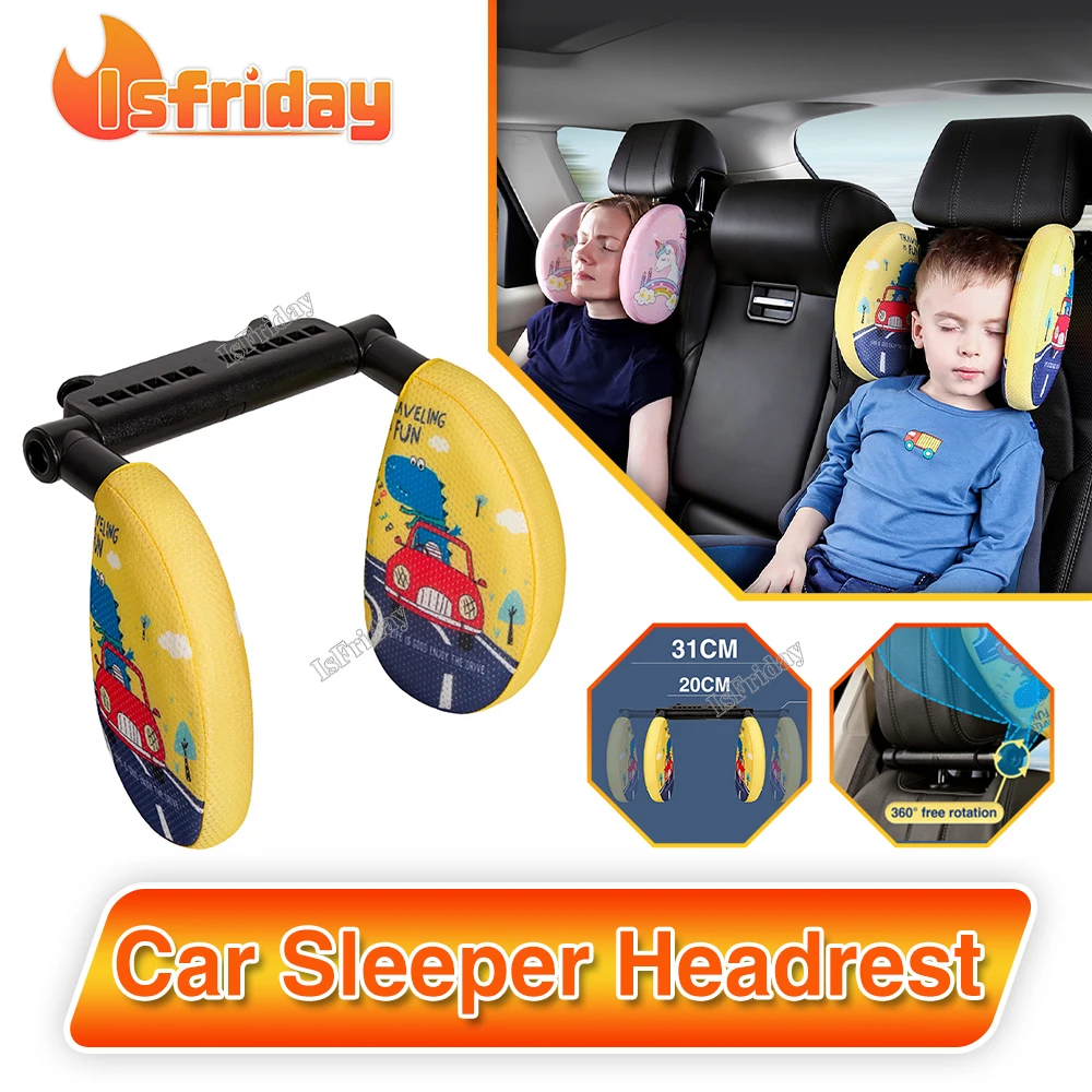

Car Headrest Pillow Head & Neck Support Pillow For Car Seat Kids Sleep Travel Pillow Car Side Sleep Neck Pillow Car Accessories