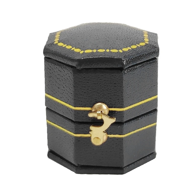 

Equal Retro Ring Box Jewelry Ring Box PU Leather Storage for Case Jewelry Pendant Props Jewelry Display Organize